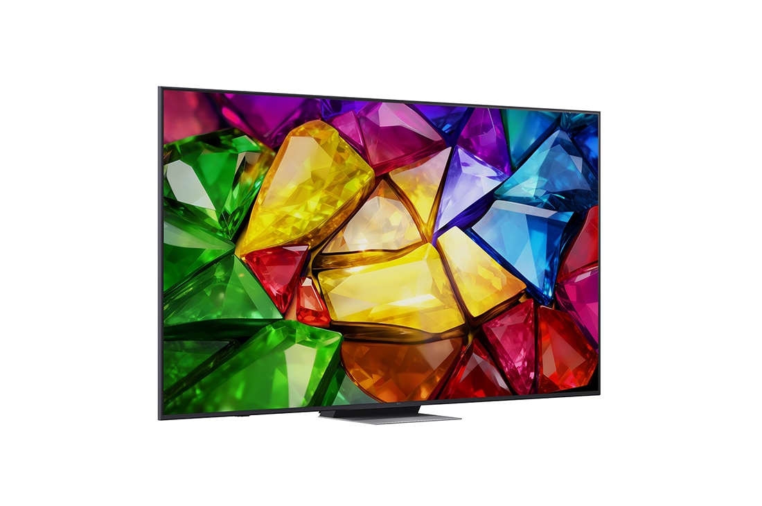 LG 86&nbsp;collu LG Mini RGB evo AI 4K viedtelevizors 2026, RGB Primary Color Pro, kas izmantots LG Mini RGB evo AI MRGB85, attēlots sadalītā attēlā: kreisajā pusē redzama parastā LED krāsa, bet labajā pusē redzamas spilgtākas un piesātinātākas ēkas, uzsverot , 86MRGB87B3B, thumbnail 5