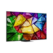 LG 86&nbsp;collu LG Mini RGB evo AI 4K viedtelevizors 2026, RGB Primary Color Pro, kas izmantots LG Mini RGB evo AI MRGB85, attēlots sadalītā attēlā: kreisajā pusē redzama parastā LED krāsa, bet labajā pusē redzamas spilgtākas un piesātinātākas ēkas, uzsverot , 86MRGB87B3B, thumbnail 5