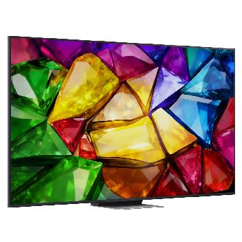 LG 86&nbsp;collu LG Mini RGB evo AI 4K viedtelevizors 2026, RGB Primary Color Pro, kas izmantots LG Mini RGB evo AI MRGB85, attēlots sadalītā attēlā: kreisajā pusē redzama parastā LED krāsa, bet labajā pusē redzamas spilgtākas un piesātinātākas ēkas, uzsverot , 86MRGB88B3B, thumbnail 5