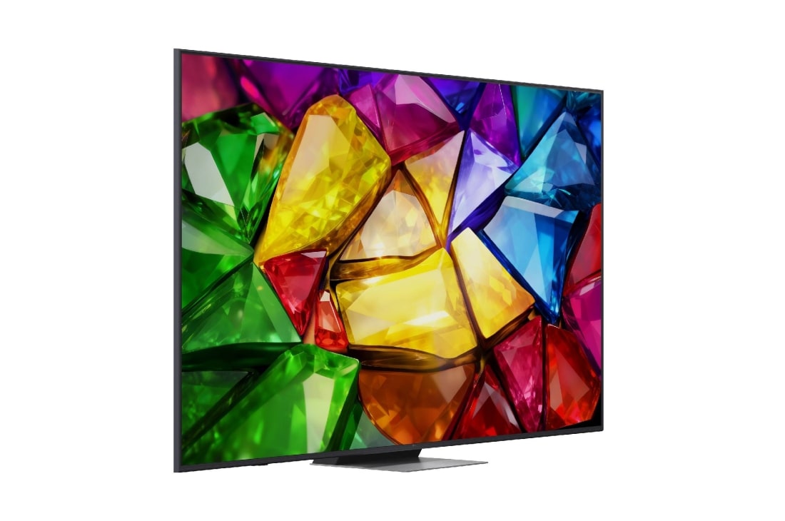 LG 86&nbsp;collu LG Mini RGB evo AI 4K viedtelevizors 2026, RGB Primary Color Pro, kas izmantots LG Mini RGB evo AI MRGB85, attēlots sadalītā attēlā: kreisajā pusē redzama parastā LED krāsa, bet labajā pusē redzamas spilgtākas un piesātinātākas ēkas, uzsverot , 86MRGB88B3B, thumbnail 5