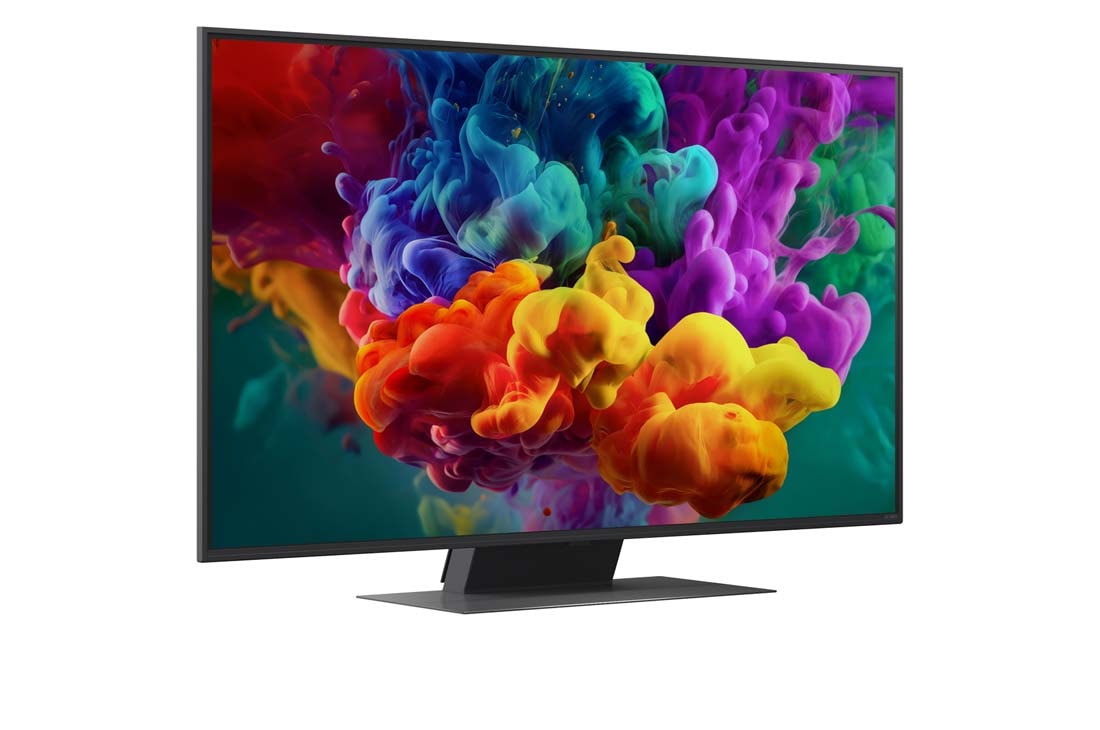 LG 50&nbsp;collu LG QNED evo AI Mini LED QNED87 4K Smart TV 2026, LG QNED evo AI QNED85 Mini LED Ultra Big TV uzstādīts uz sienas viesistabā, kurā redzama sporta uzvaras svinēšana ar dzīvīgām krāsām un izsmalcinātu attēla kvalitāti plašajā ekrānā, ģimenei kopā priec, 50QNED87B3A, thumbnail 3