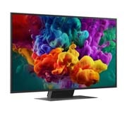 LG 50&nbsp;collu LG QNED evo AI Mini LED QNED87 4K Smart TV 2026, LG QNED evo AI QNED85 Mini LED Ultra Big TV uzstādīts uz sienas viesistabā, kurā redzama sporta uzvaras svinēšana ar dzīvīgām krāsām un izsmalcinātu attēla kvalitāti plašajā ekrānā, ģimenei kopā priec, 50QNED87B3A, thumbnail 3