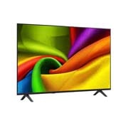 LG 55 collu LG NANO 4K UHD AI NU85 viedtelevizors 2026, LG NANO 4K UHD AI NU85 no priekšpuses un sānu skata, izceļot 98&nbsp;collu displeju ar 2184&nbsp;mm platu ekrānu, 1252&nbsp;mm ekrāna augstumu, 1346/1304&nbsp;mm augstumu ar statīvu, 74,5&nbsp;mm profila dziļumu un statīva no, 55NU850B3LA, thumbnail 3