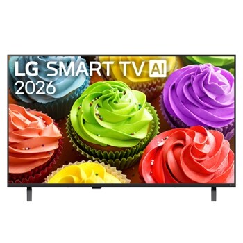 2026.&nbsp;gadā izlaistā LG SMART TV AI LB65 FHD televizora priekšskatījumā redzams ekrāns, kas piepildīts ar krāsainu kēksiņu tuvplānu, izceļot gludo glazūru, dažādās krāsas un skaidras virsmas detaļas vi1