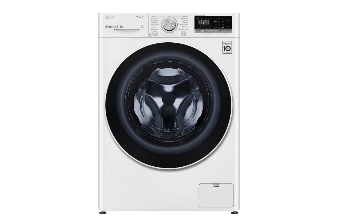 LG 400. sērijas 9 kg veļas mašīna ar žāvētāju, dziļums 56,5 cm, F4DN409N0