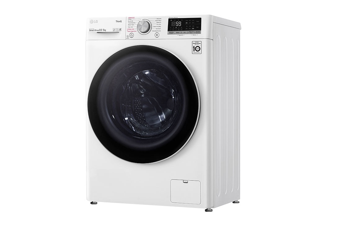 LG šaura veļas mašīna ar žāvētāju 8.5/5kg | AIDD | V5 sērija C/E| Dziļums 47.5 cm | Balta | Turbowash| Steam | WiFi | F2DV5S8S0, TurboWash™ veļas mašīna ar žāvētāju, 8.5kg ietilpība, A klase, F2DV5S8S0, thumbnail 11
