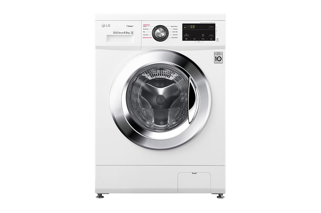 LG šaura veļas mašīna 6.5kg | J3 sērija E| Dziļums 44 cm| Balta| Steam |F2J3WY5WE, F2J3WY5WE 6 Motion veļas mašīna, 6.5kg ietilpība, E klase, F2J3WY5WE