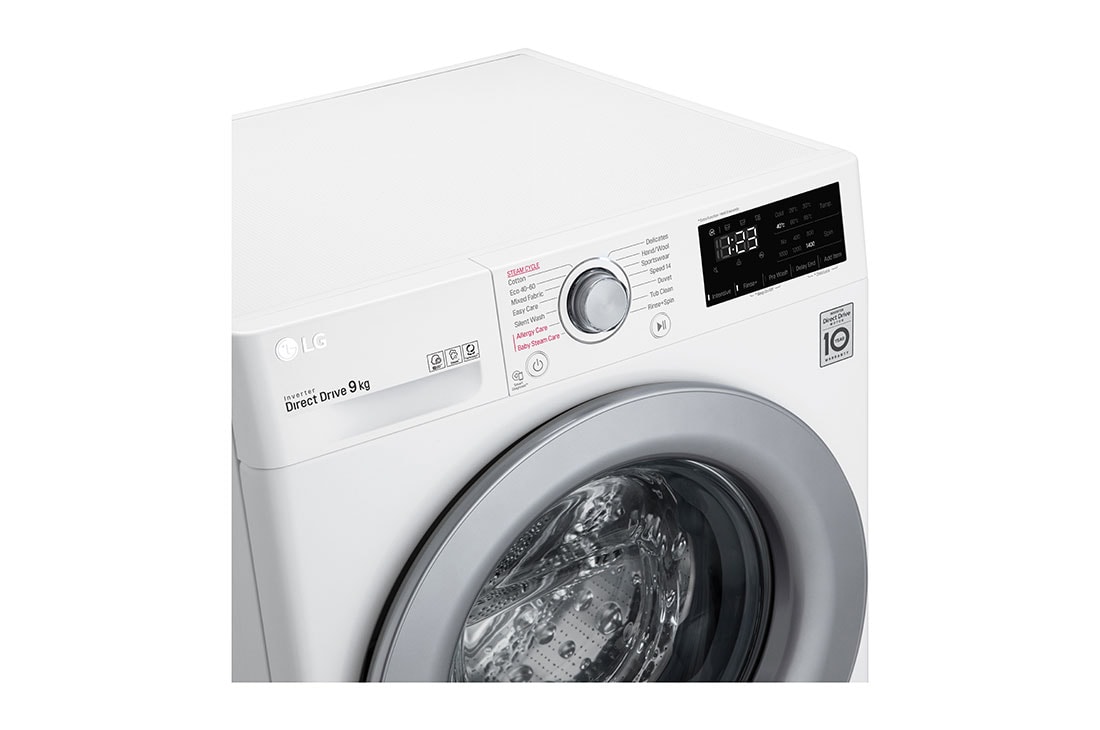 LG veļas mašīna 9kg | AIDD |&nbsp;V3 sērija B |&nbsp;Dziļums 56.5 cm |Balta | Steam | F4WV309S4E, F4WV309S4E, F4WV309S4E, thumbnail 3