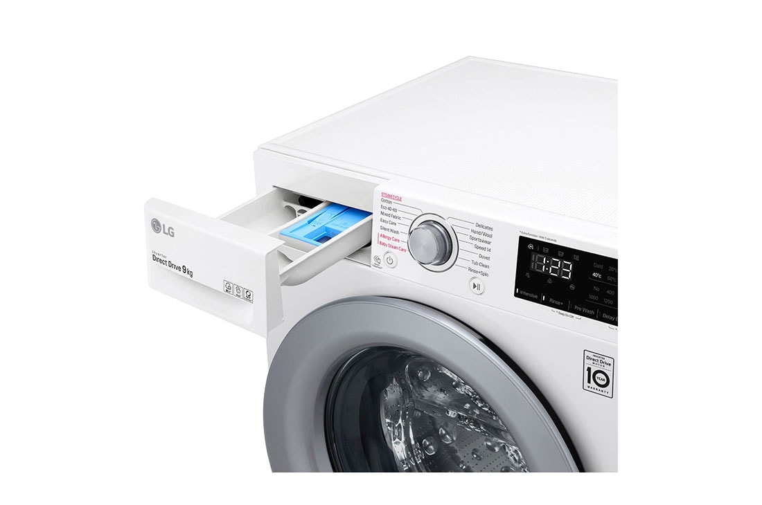LG veļas mašīna 9kg | AIDD |&nbsp;V3 sērija B |&nbsp;Dziļums 56.5 cm |Balta | Steam | F4WV309S4E, F4WV309S4E, F4WV309S4E, thumbnail 5