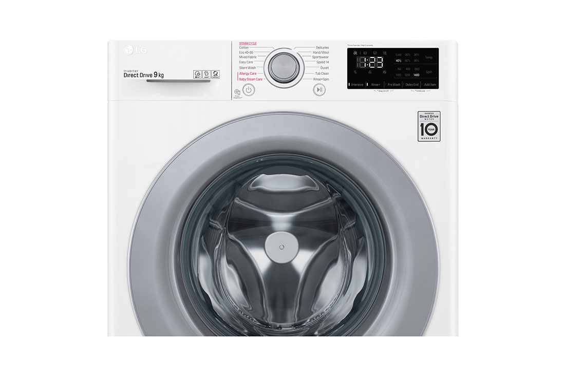 LG veļas mašīna 9kg | AIDD |&nbsp;V3 sērija B |&nbsp;Dziļums 56.5 cm |Balta | Steam | F4WV309S4E, F4WV309S4E, F4WV309S4E, thumbnail 6