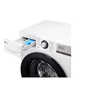 LG šaura veļas mašīna 7kg | AIDD |&nbsp;V3 sērija A–10% |&nbsp;Dziļums 47.5 cm |Balta | Steam | F2WV3S7S6E, Top Right Drawer Open view, F2WV3S7S6E, thumbnail 5
