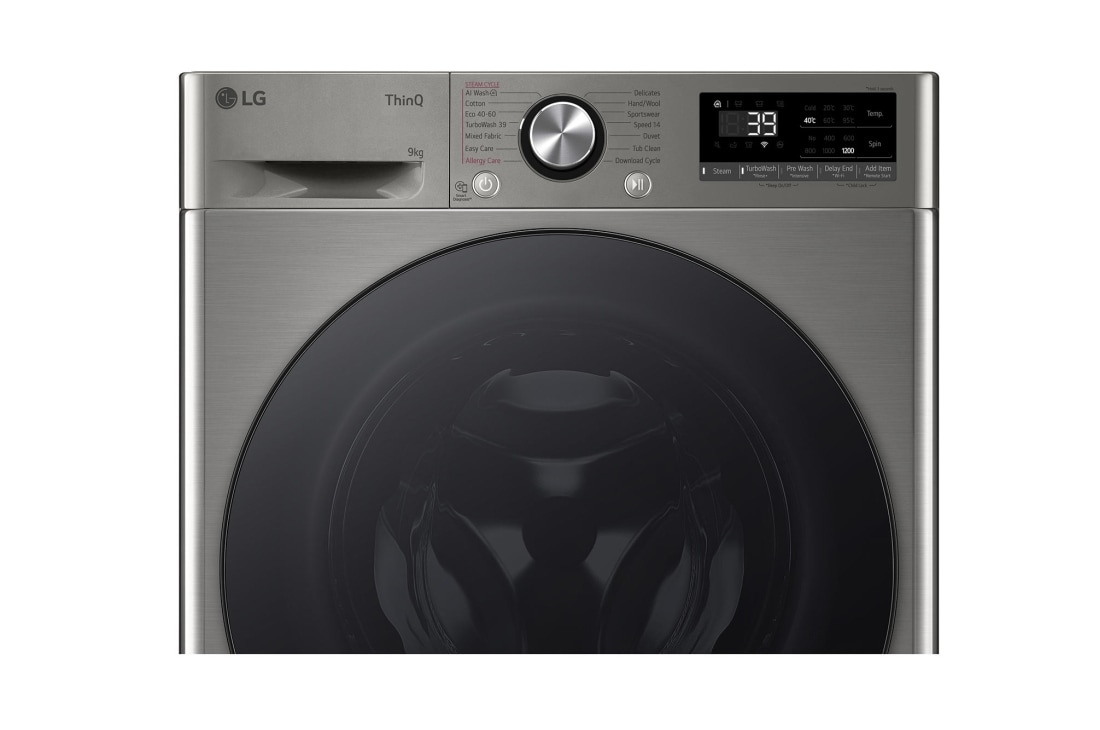 LG šaura veļas mašīna 9kg | AIDD | R7 sērija A–10% | Dziļums 47.5 cm | Tumši pelēka | Turbowash360 | Steam | WiFi | F2WR709S2P, F2WR709S2P, F2WR709S2P, thumbnail 5