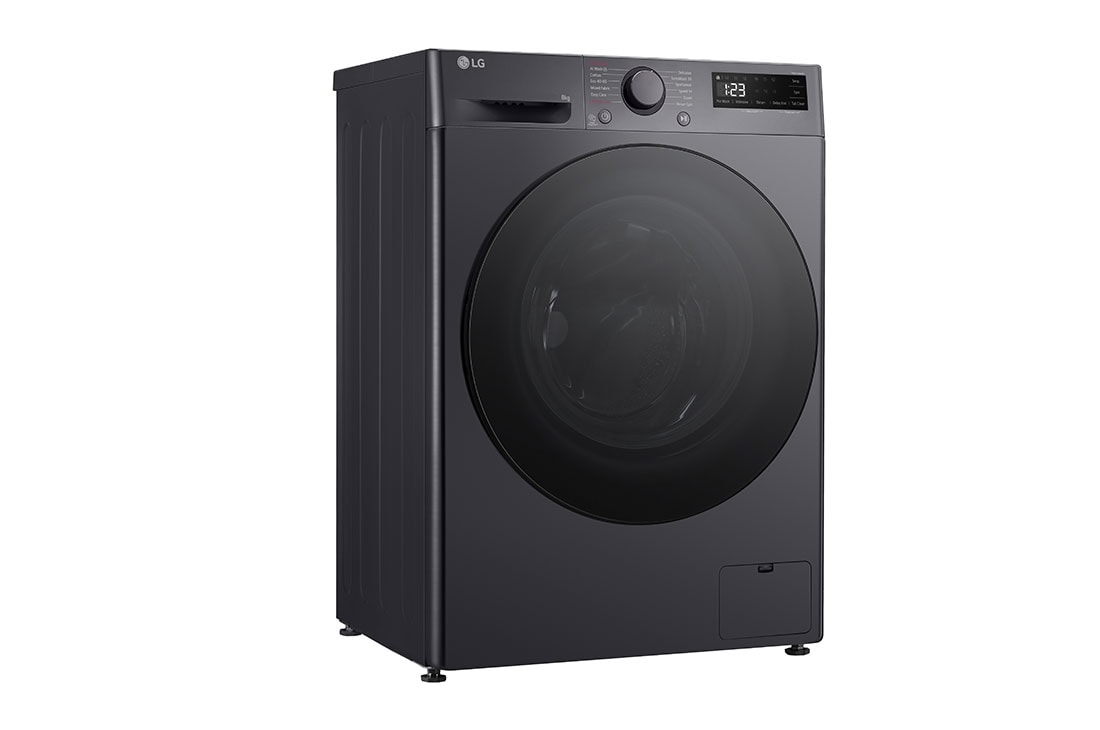 LG šaura veļas mašīna 8kg | AIDD | R5 sērija A–10% | Dziļums 47.5 cm I Melna | Steam | F2WR508S2M, Kreisais perspektīvas skats, F2WR508S2M, thumbnail 10