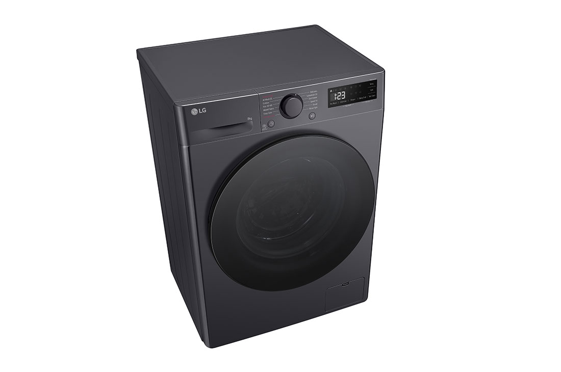 LG šaura veļas mašīna 8kg | AIDD | R5 sērija A–10% | Dziļums 47.5 cm I Melna | Steam | F2WR508S2M, Kreisais perspektīvas skats, F2WR508S2M, thumbnail 8