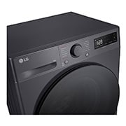 LG šaura veļas mašīna 8kg | AIDD | R5 sērija A–10% | Dziļums 47.5 cm I Melna | Steam | F2WR508S2M, Priekšējais skats no augšas, F2WR508S2M, thumbnail 3