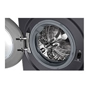 LG šaura veļas mašīna 8kg | AIDD | R5 sērija A–10% | Dziļums 47.5 cm I Melna | Steam | F2WR508S2M, Bungas skats, F2WR508S2M, thumbnail 4