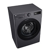 LG  LG veļas mašīna 8kg | Dziļums 475mm | A-10% | R5 sērija | Melna | AI DD™ | Steam™ | Inverter Direct Drive™, Augšējais perspektīvas skats ar atvērtu mazgāšanas līdzekļa pieslēgvietu, F2WR508SBM, thumbnail 7