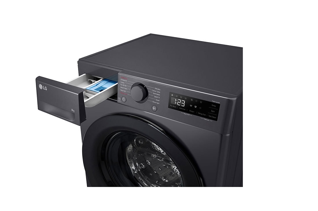 LG  LG veļas mašīna 8kg | Dziļums 475mm | A-10% | R5 sērija | Melna | AI DD™ | Steam™ | Inverter Direct Drive™, Displeja skats, F2WR508SBM, thumbnail 5