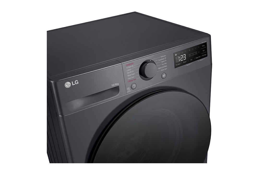 LG veļas mašīna ar žāvētāju 10/6kg | AIDD | R5 sērija A–10%/D |Dziļums 56.5 cm I Balta | Turbowash360 | Steam | F4DR510S2M, Detail, F4DR510S2M, thumbnail 3