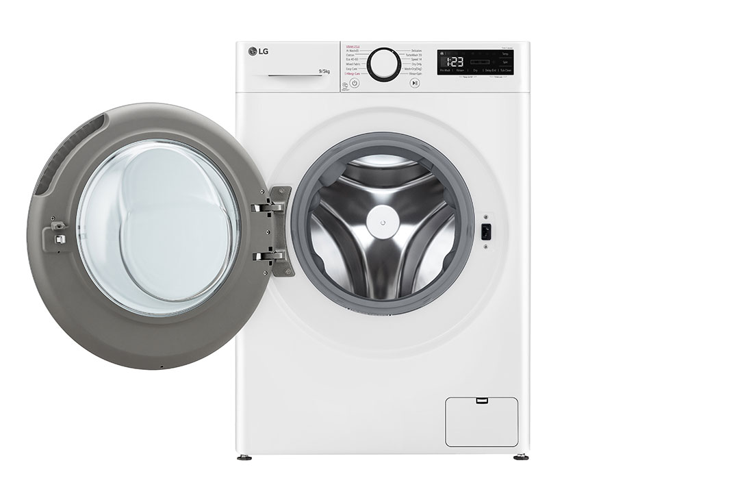 LG šaura veļas mašīna ar žāvētāju 9/5 kg | AIDD | V9 sērija A/E | Dziļums 47.5 cm I Balta | Turbowash360 | Steam | F2DR509S1W, Front open door view, F2DR509S1W, thumbnail 2