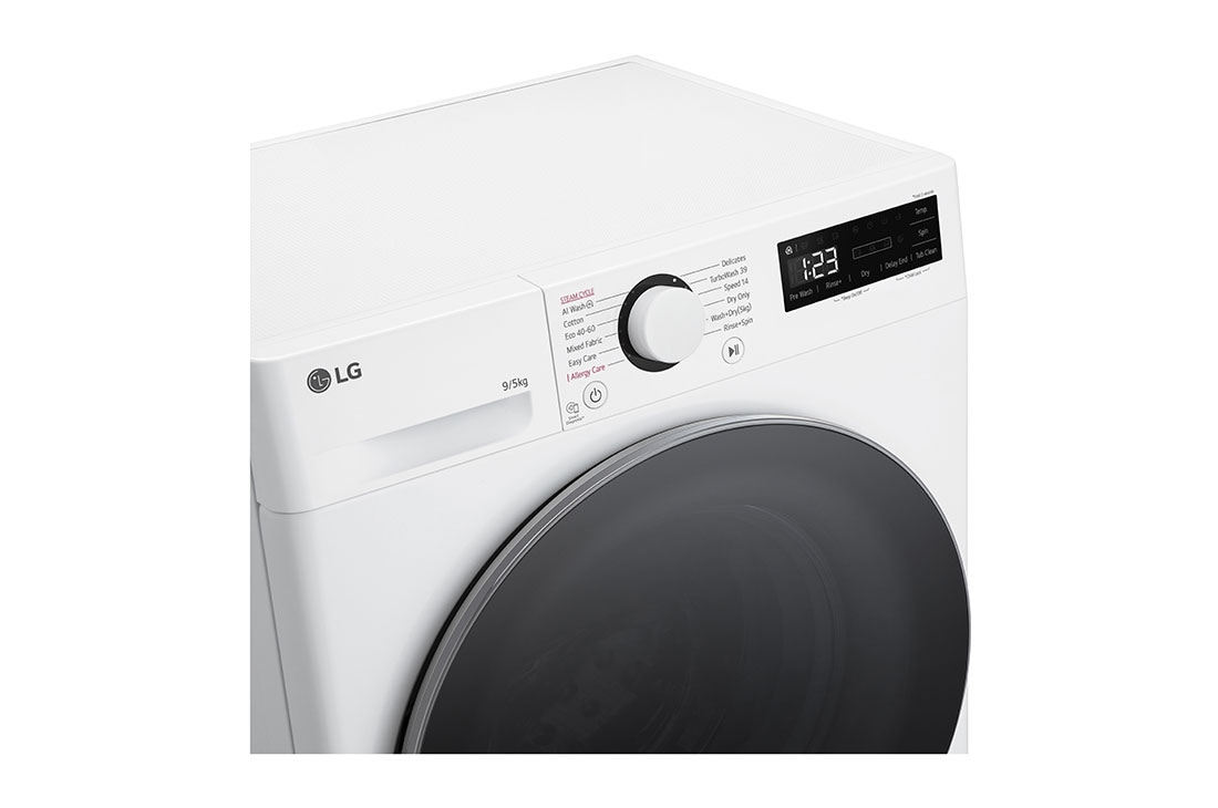 LG šaura veļas mašīna ar žāvētāju 9/5 kg | AIDD | V9 sērija A/E | Dziļums 47.5 cm I Balta | Turbowash360 | Steam | F2DR509S1W, Detail, F2DR509S1W, thumbnail 3