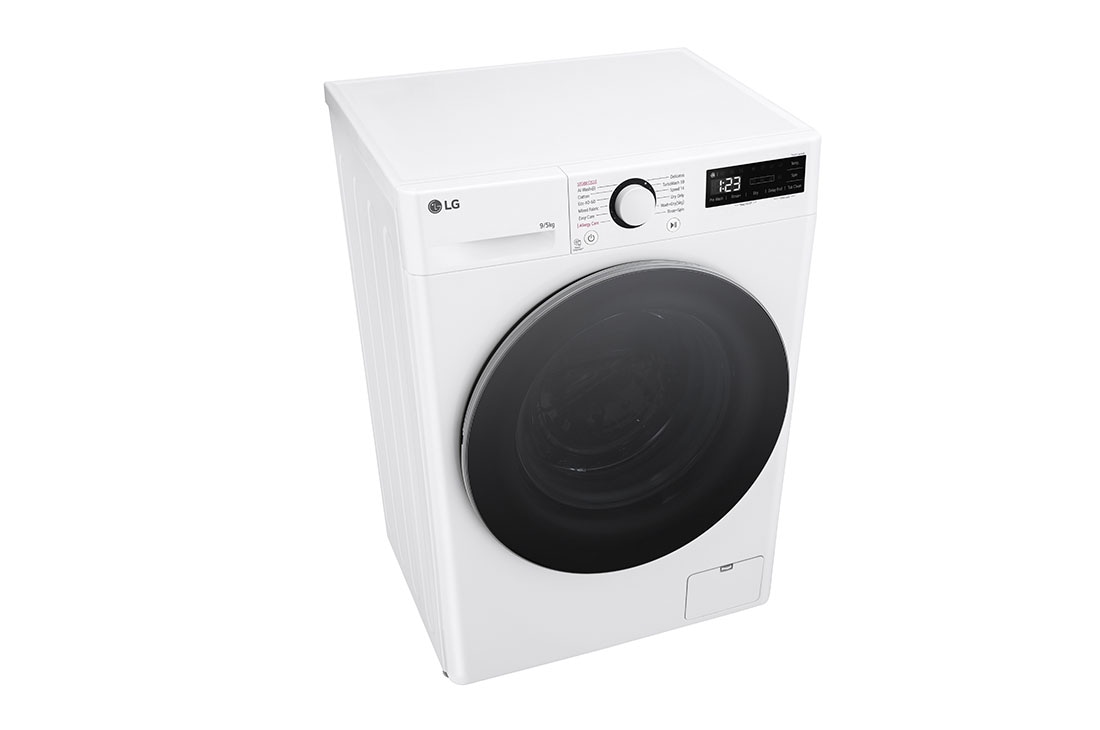 LG šaura veļas mašīna ar žāvētāju 9/5 kg | AIDD | V9 sērija A/E | Dziļums 47.5 cm I Balta | Turbowash360 | Steam | F2DR509S1W, Top perspective view, F2DR509S1W, thumbnail 8