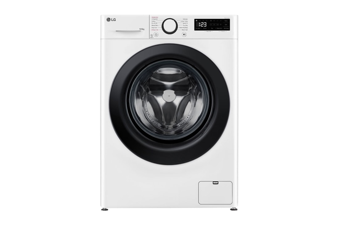 LG veļas mašīna ar žāvētāju 9/6kg | AIDD | R5 sērija A–10%/D | Dziļums 56.5 cm | Balta | Steam | F4DR509SBW, F4DR509SBW