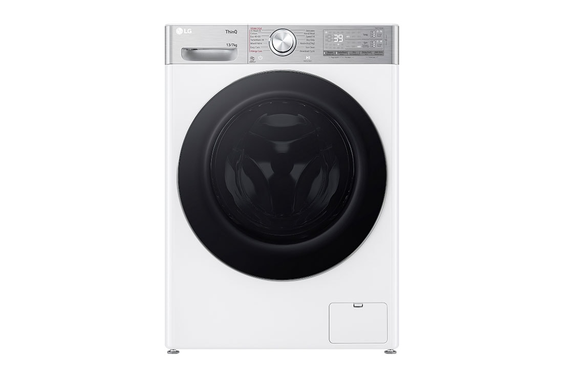 LG veļas mašīna ar žāvētāju 13/7kg | AIDD | R9 sērija A–10%/D | Dziļums 61.5 cm I Balta | Turbowash360 | Steam | WiFi | F4DR913P3WA, Front, F4DR913P3WA