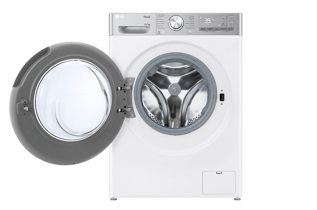 LG veļas mašīna ar žāvētāju 13/7kg | AIDD | R9 sērija A–10%/D | Dziļums 61.5 cm I Balta | Turbowash360 | Steam | WiFi | F4DR913P3WA, Front door open, F4DR913P3WA, thumbnail 2