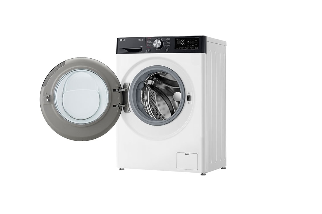 LG šaura veļas mašīna 8kg | AIDD | R7 sērija A–10% | Dziļums 47.5 cm I Balta | Turbowash360 | Steam | WiFi | F2WR708S2H, Right side view with door open, F2WR708S2H, thumbnail 11
