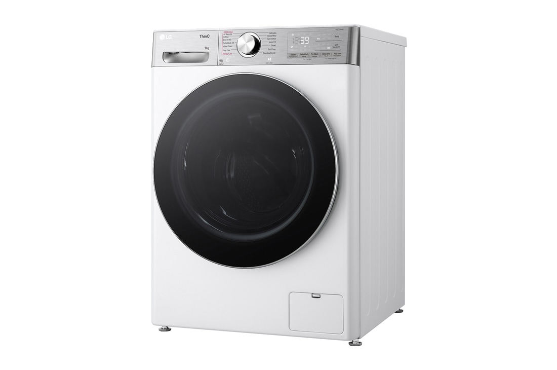 LG veļas mašīna 9kg | AIDD | R9 sērija A–40% | Dziļums 56.5 cm | Balta | Turbowash360 | Steam | WiFi | F4WR909P3W, Right side view, F4WR909P3W, thumbnail 12