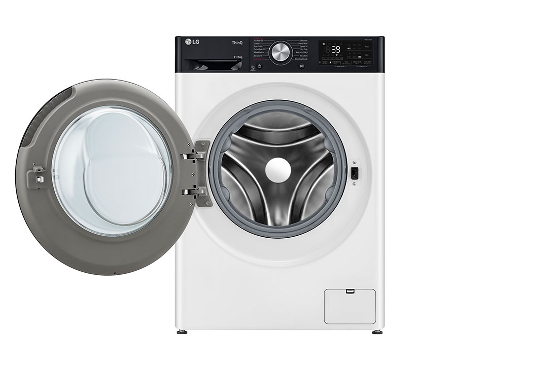 LG veļas mašīna ar žāvētāju 11/6kg | AIDD | R7 sērija A–10%/D | Dziļums 56.5 cm I Balta | Turbowash360 | Steam | WiFi | F4DR711S2H,  Front view open, F4DR711S2H, thumbnail 2