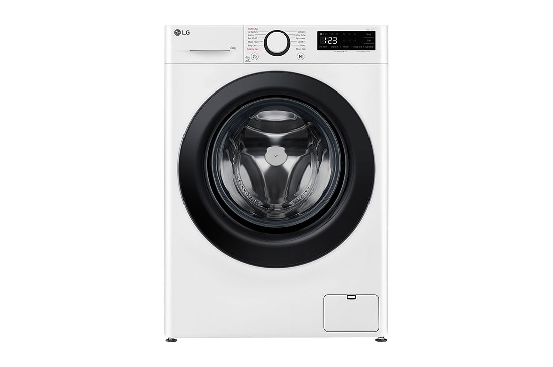 LG veļas mašīna 13kg | AIDD | R5 sērija A–10% | Dziļums 61.5 cm I Balta | Steam | F4WR513SBW, front view, F4WR513SBW