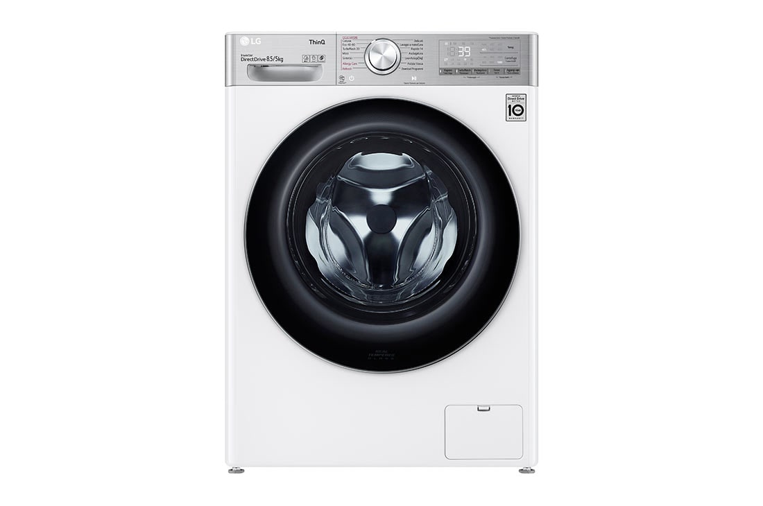 LG 9.sērijas 8,5 kg veļas mašīna ar žāvētāju, dziļums 47,5 cm, Front, F2DV9S8H2E