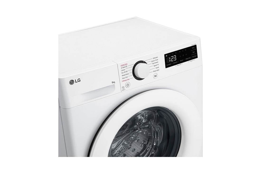 LG veļas mašīna 9kg | Dziļums 475mm | A-10% | R5 sērija | Balta | AI DD™ | Steam™ | Inverter Direct Drive™, Drum, F2WR509SWW, thumbnail 3