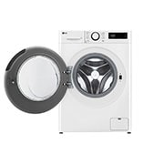 LG veļas mašīna 9kg | Dziļums 475mm | A-10% | R5 sērija | Balta | AI DD™ | Steam™ | Inverter Direct Drive™, Front door open view, F2WR509SWW, thumbnail 2