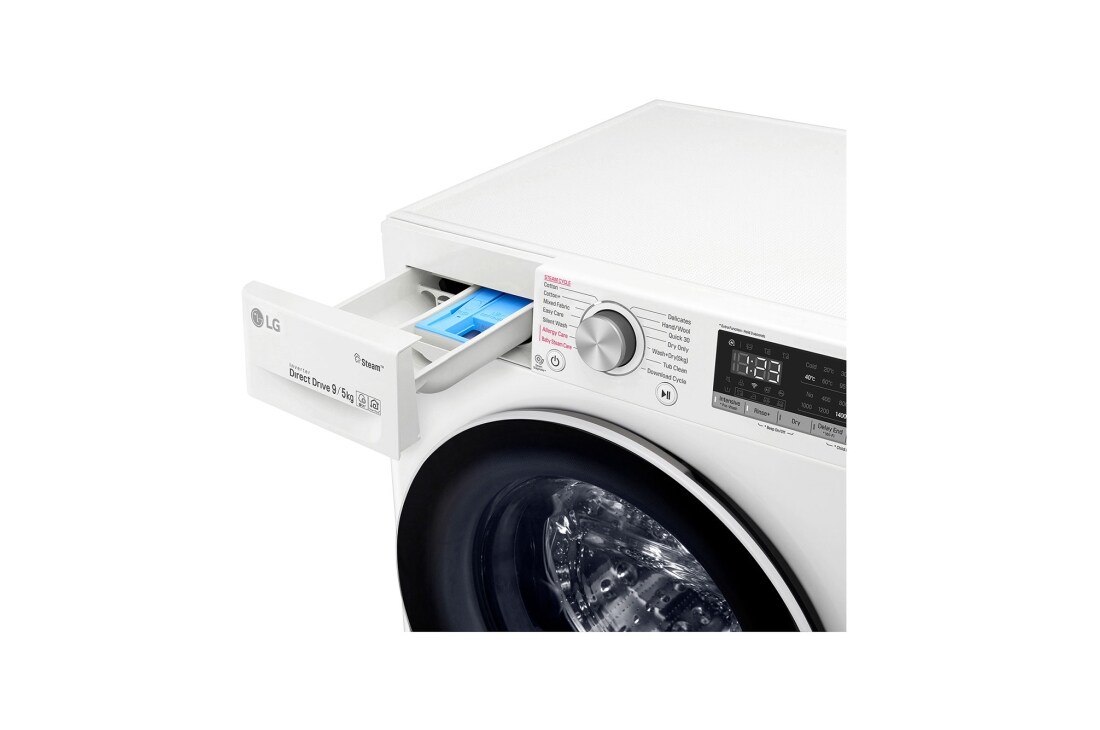 LG 400. sērijas 9 kg veļas mašīna ar žāvētāju, dziļums 56,5 cm, F4DN409S0, thumbnail 5