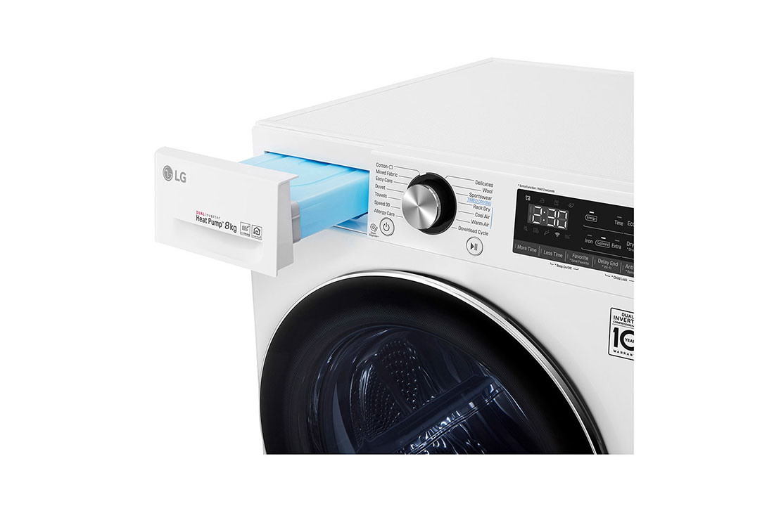 LG 8 kg veļas žāvētājs, dziļums 69 cm, RC80V9AV3Q, thumbnail 8