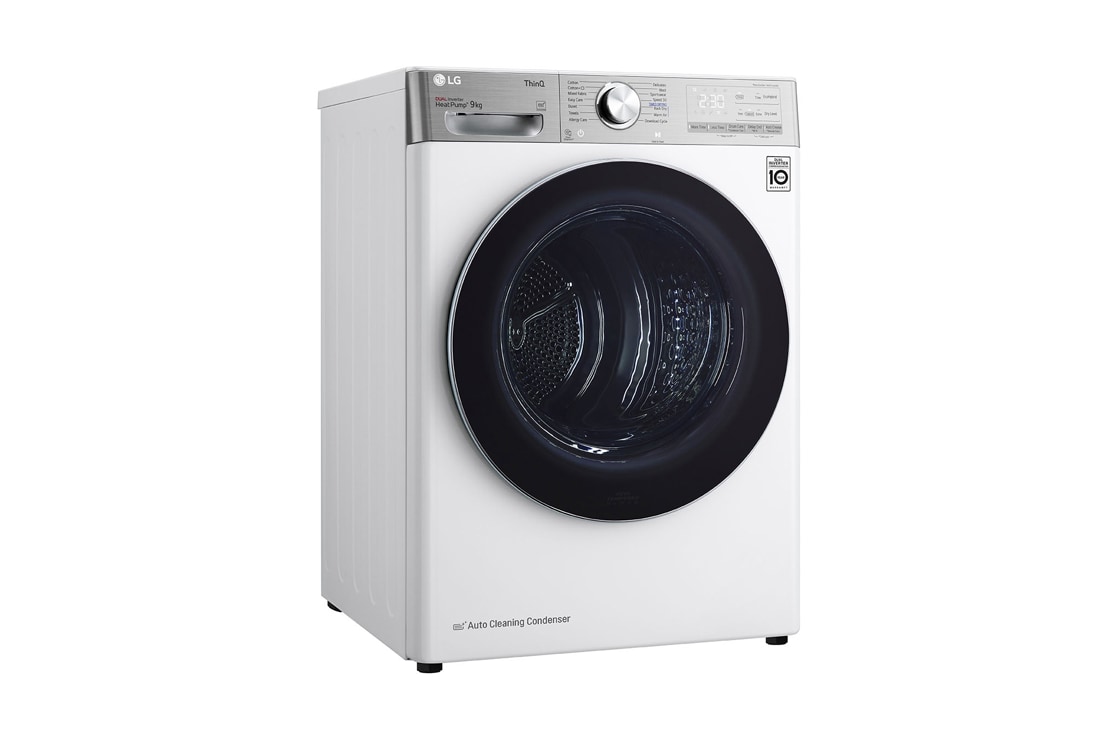 LG 9 kg veļas žāvētājs, dziļums 66cm, left view, RH90V9AV2QR, thumbnail 9