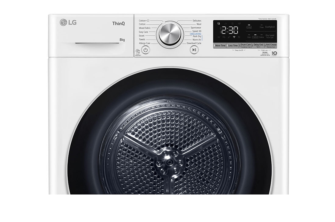 LG 8 kg veļas žāvētājs, dziļums 69 cm, RH80V9AV3N, thumbnail 7