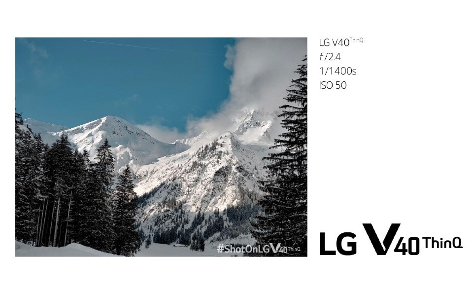 A shot taken with the LG V40ThinQ, of the snowy Tyrol mountains | More at LG MAGAZINE