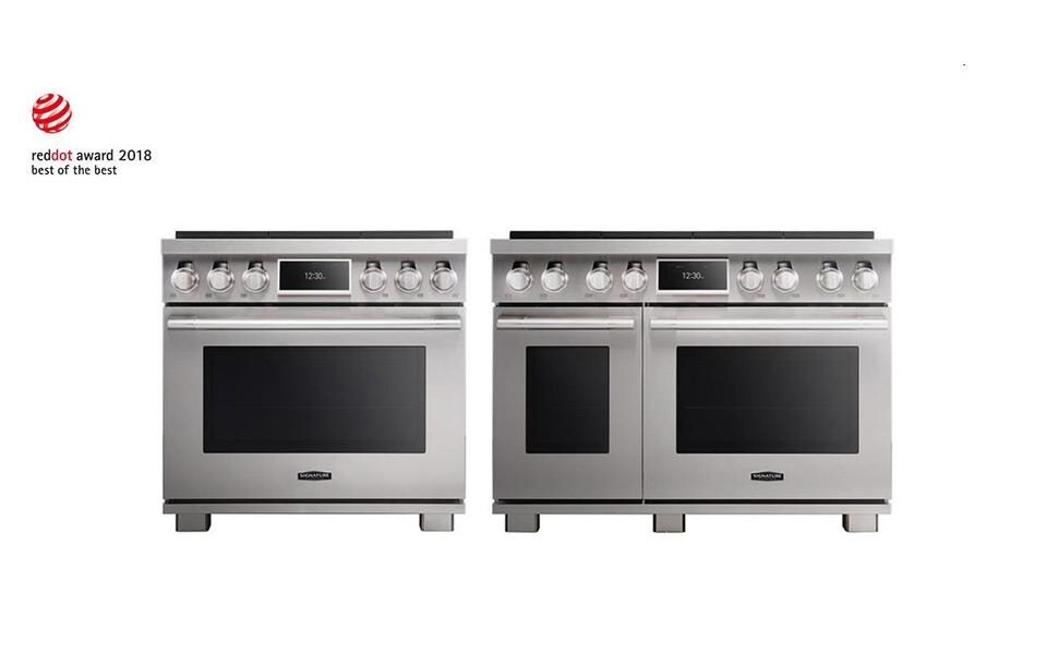An image of dual fuel pro range sets from lg signature kitchen. (Awarded from reddot award 2018 - best of best)