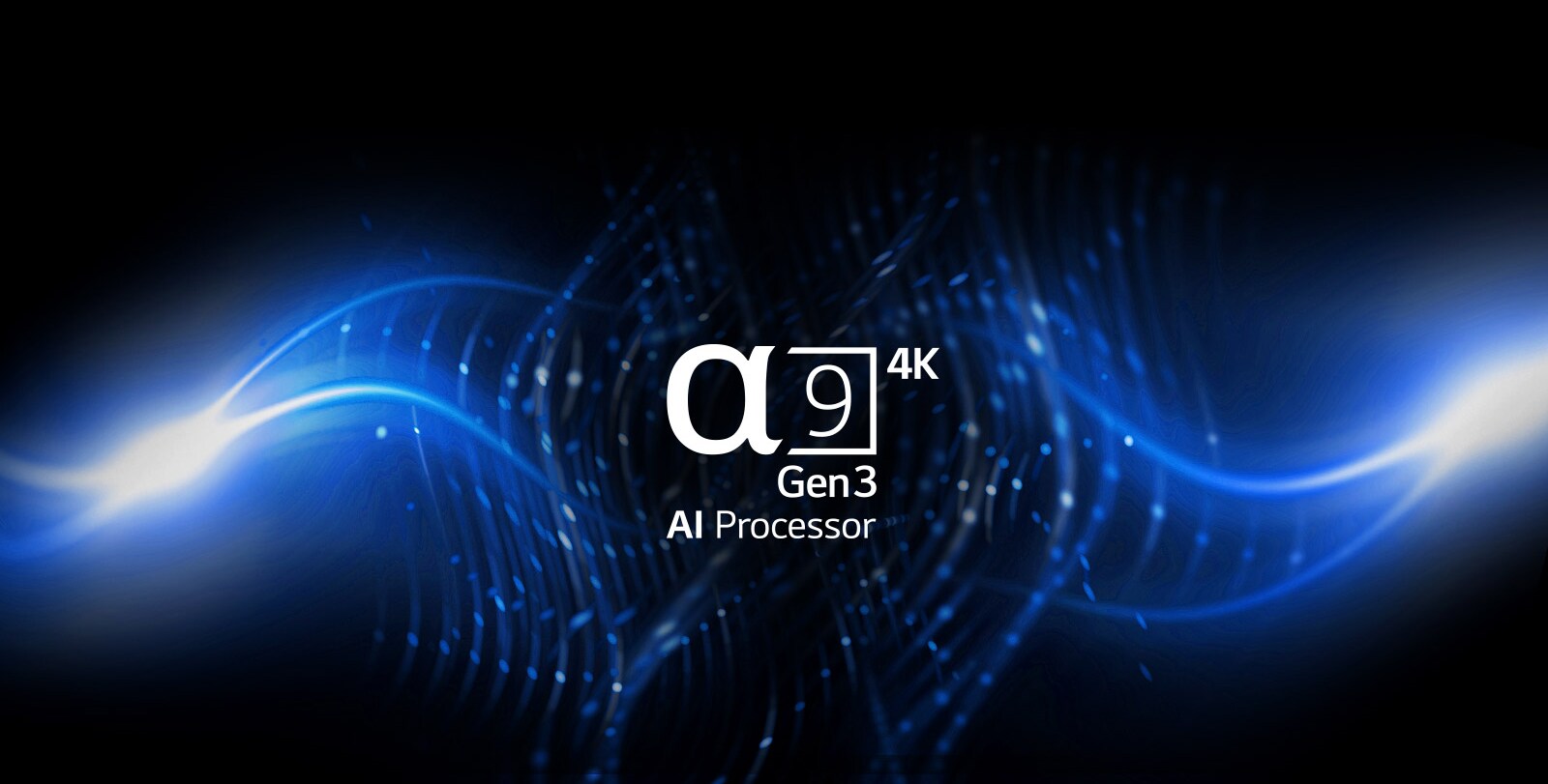 Logo Alpha 9 Gen3 sur fond graphique noir et bleu