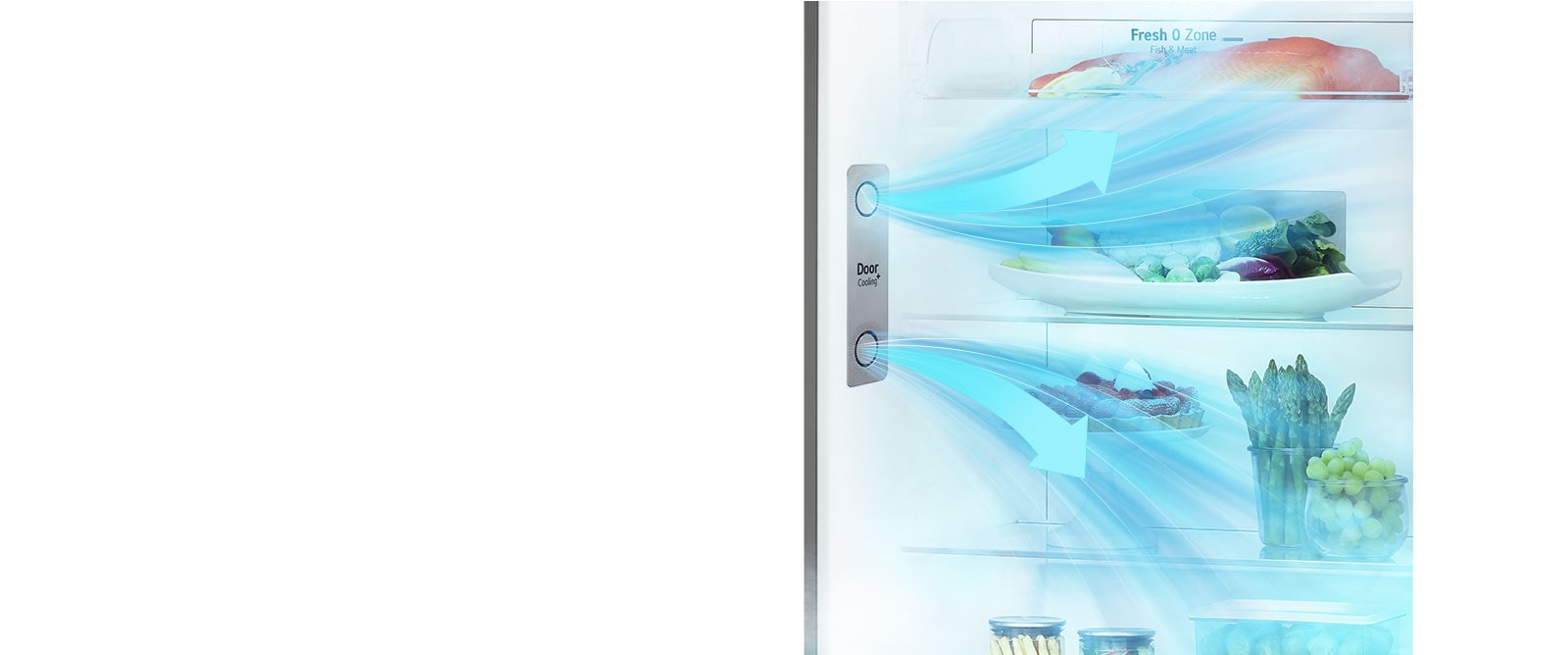 Par ailleurs, la fonction Door Cooling permet de préserver la fraîcheur des aliments conservés.