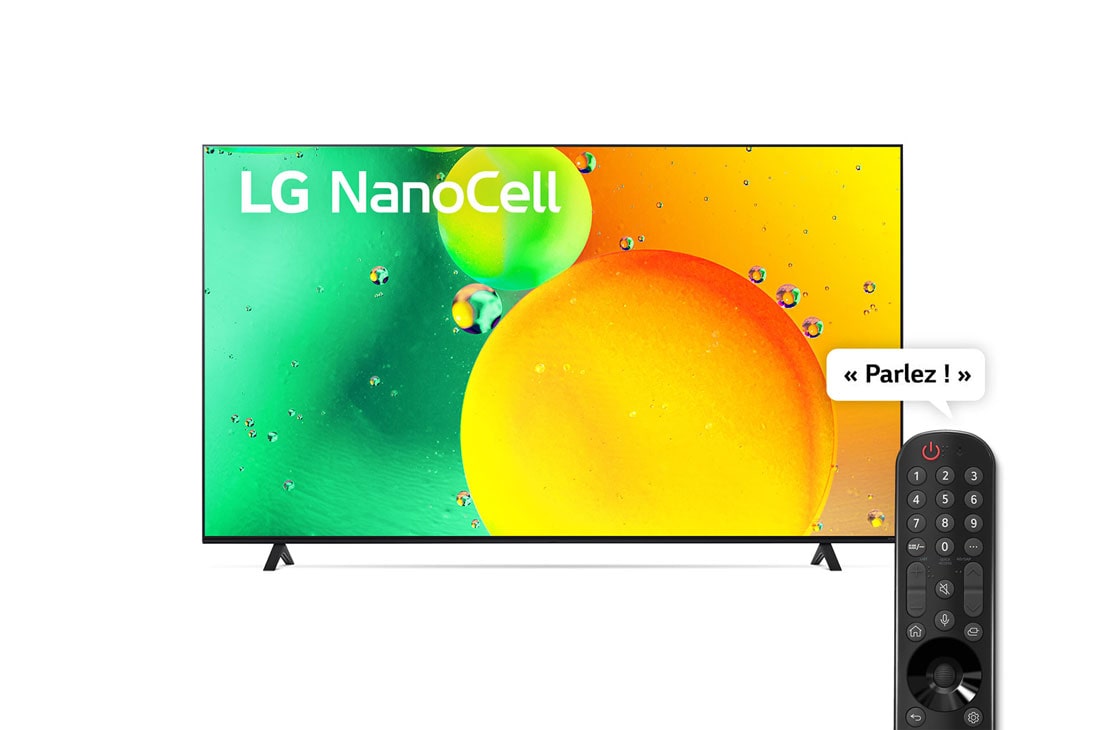 LG NANO79 Smart TV Resolution 4K 86 pouces, Eine Vorderansicht des LG NanoCell TV, 86NANO796QA