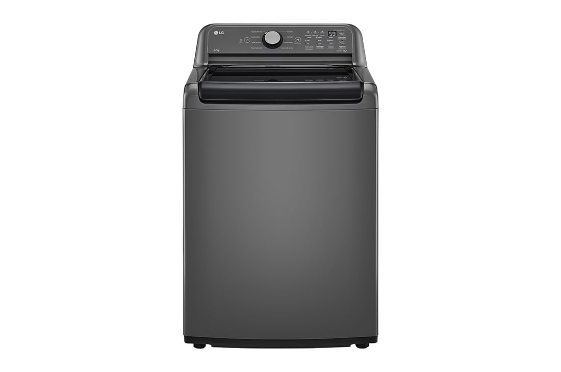 LG Lavadora LG Carga Superior Inverter Direct Drive™ con sistema de lavado 6 Motion DD, capacidad 22 Kg – Color Negro, Front, WT22MT6HK