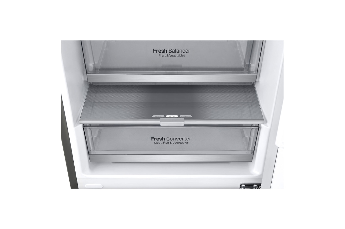 Refrigerador LG Congelador Inferior Smart Inverter con Wifi Thinq 12 Pies  Platino Gb37Spp