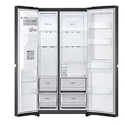 LG Refrigerador Duplex Door-in-Door Inteligente 22 pies cúbicos - Negro Mate con Despachador de Agua y Hielos  | LINEAR INVERTER, front open food view, VS22JNT, thumbnail 4