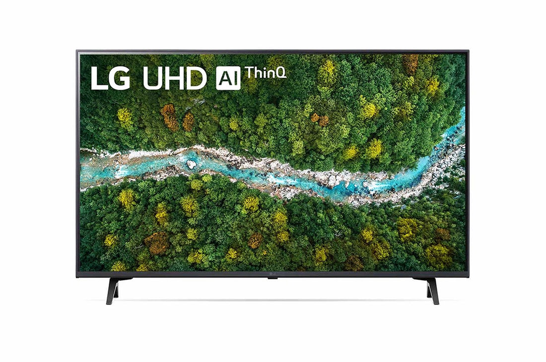 LG Pantalla LG UHD AI ThinQ 43'' UP77 4K Smart TV, front view with infill image, 43UP7700PSB