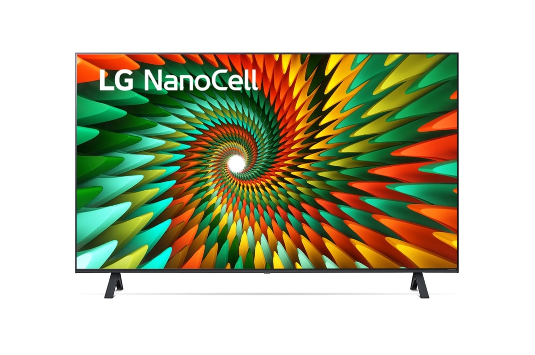 LG Pantalla LG NanoCell NANO77 43'' 4K SMART TV con ThinQ AI , Una vista frontal del televisor LG NanoCell, 43NANO77SRA, thumbnail 0